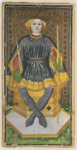 El Rey de Bastos, facsímil de una carta del tarot del mazo 
